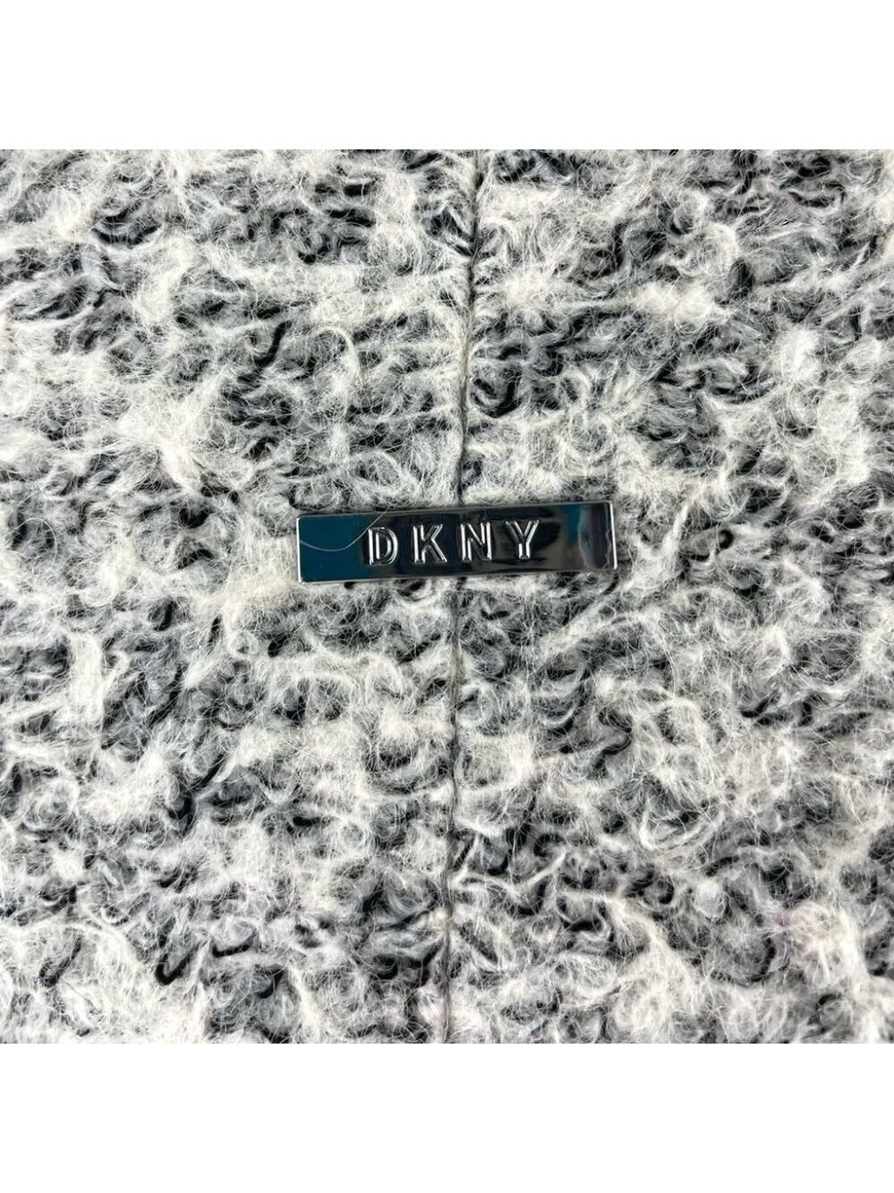 DKNY Black and White Tweed Coat - Picture 10 of 13